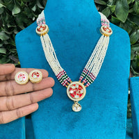 Royal Kundan Jewellery Nawabi Charm Polki Kundan Stone And Pearl Necklace Set