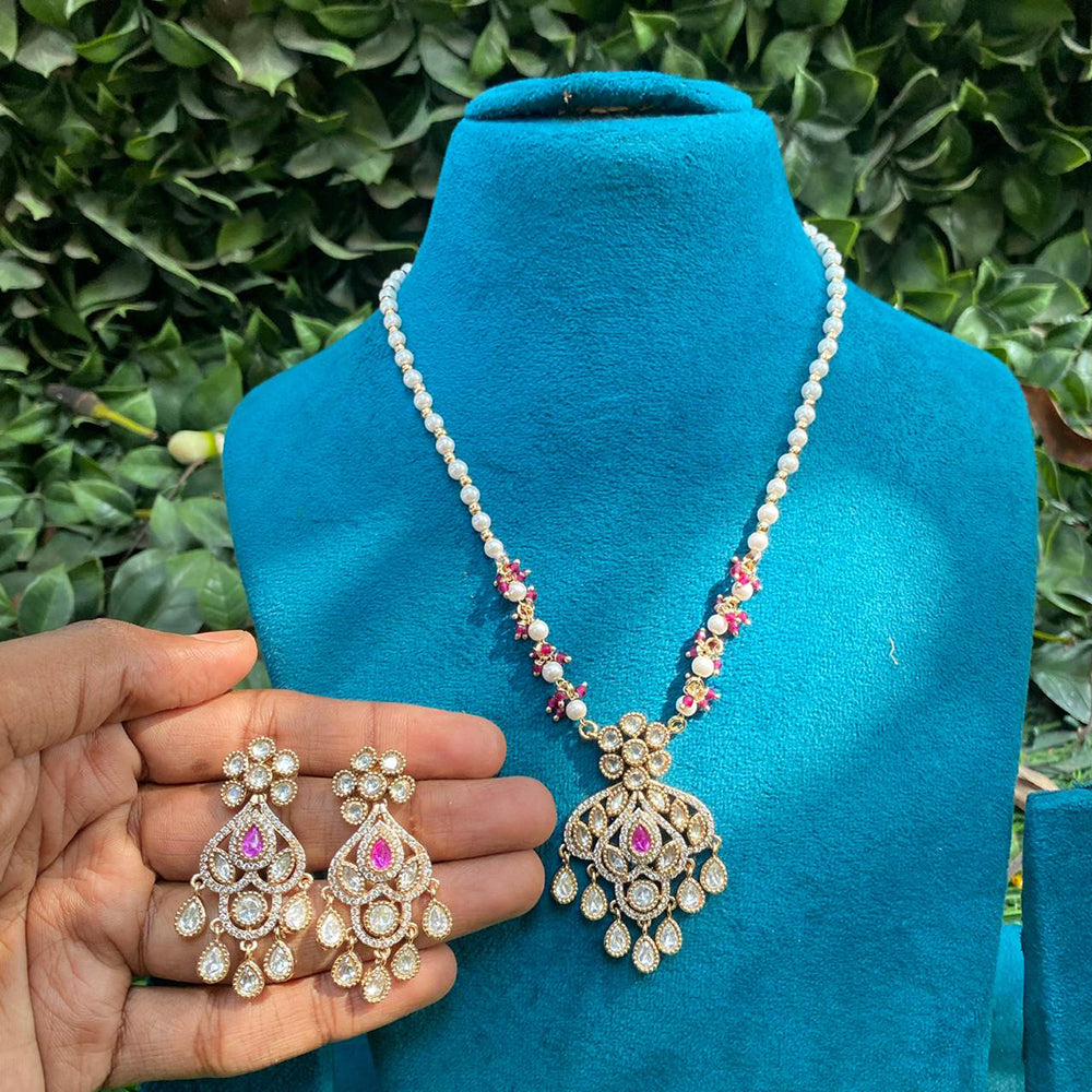 Royal Kundan Jewellery Nawabi Charm Polki Kundan Stone And Pearl Necklace Set 