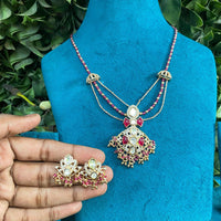 Royal Kundan Jewellery Nawabi Charm Polki Kundan Stone And Pearl Necklace Set