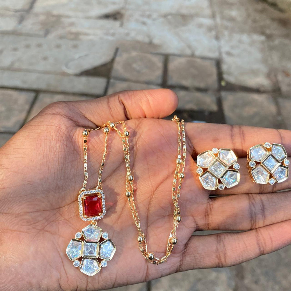 Royal Kundan Jewellery Nawabi Charm Polki Kundan Stone Necklace Set