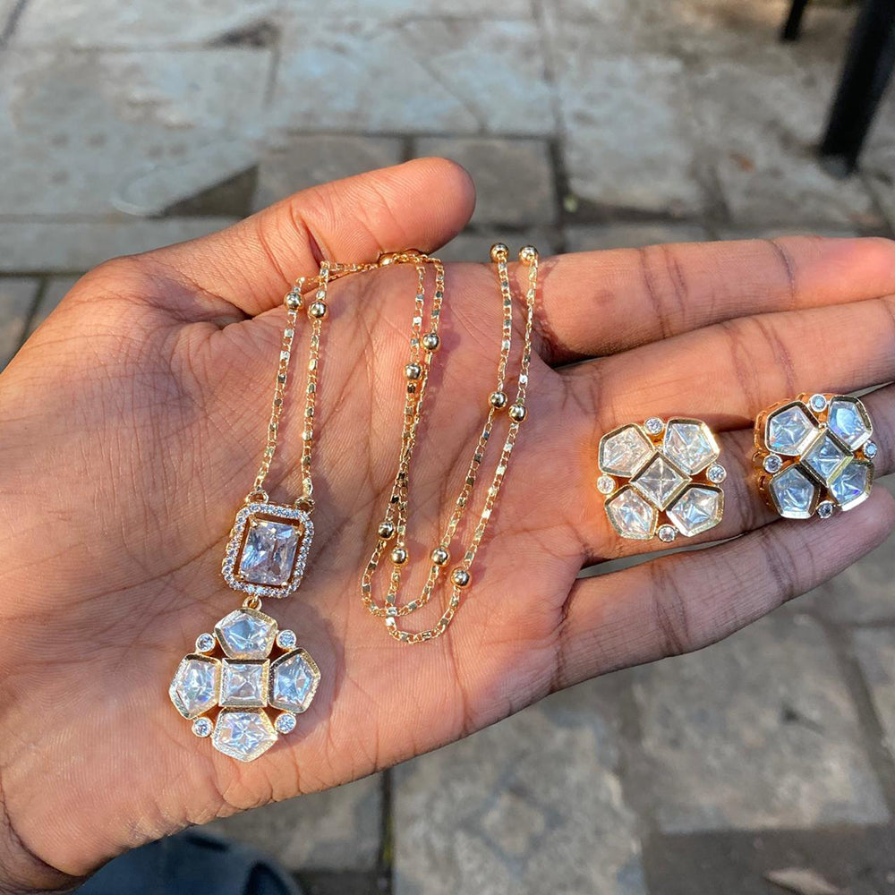 Royal Kundan Jewellery Nawabi Charm Polki Kundan Stone Necklace Set