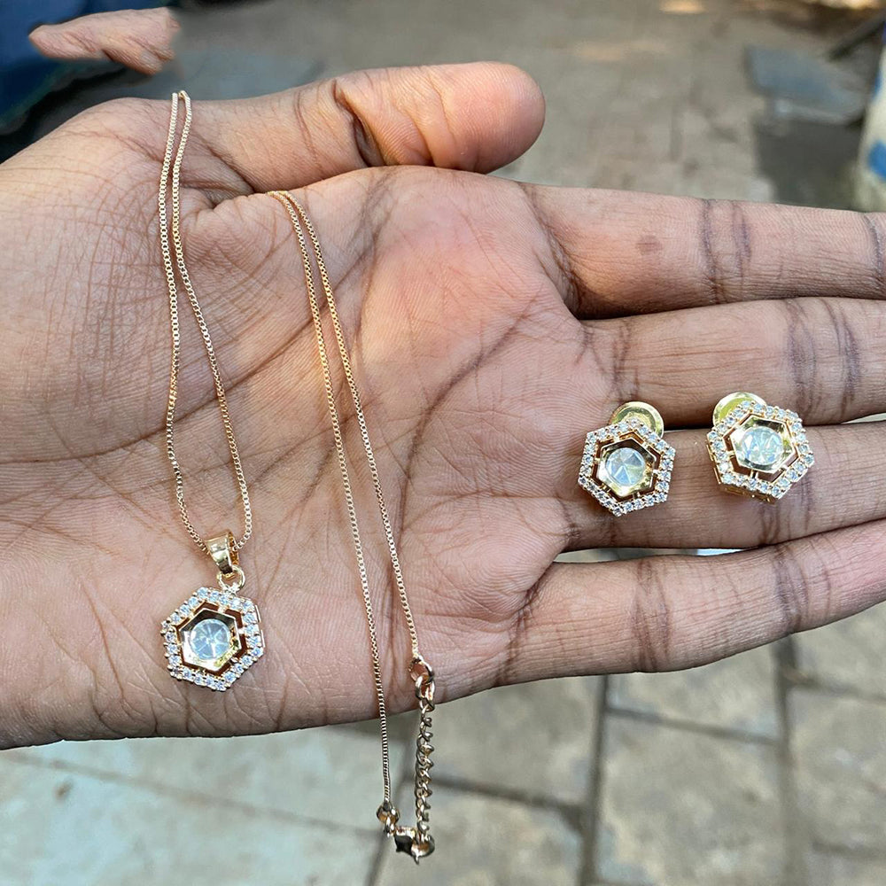 Royal Kundan Jewellery Classic Polki Kundan Stone Pendant Set