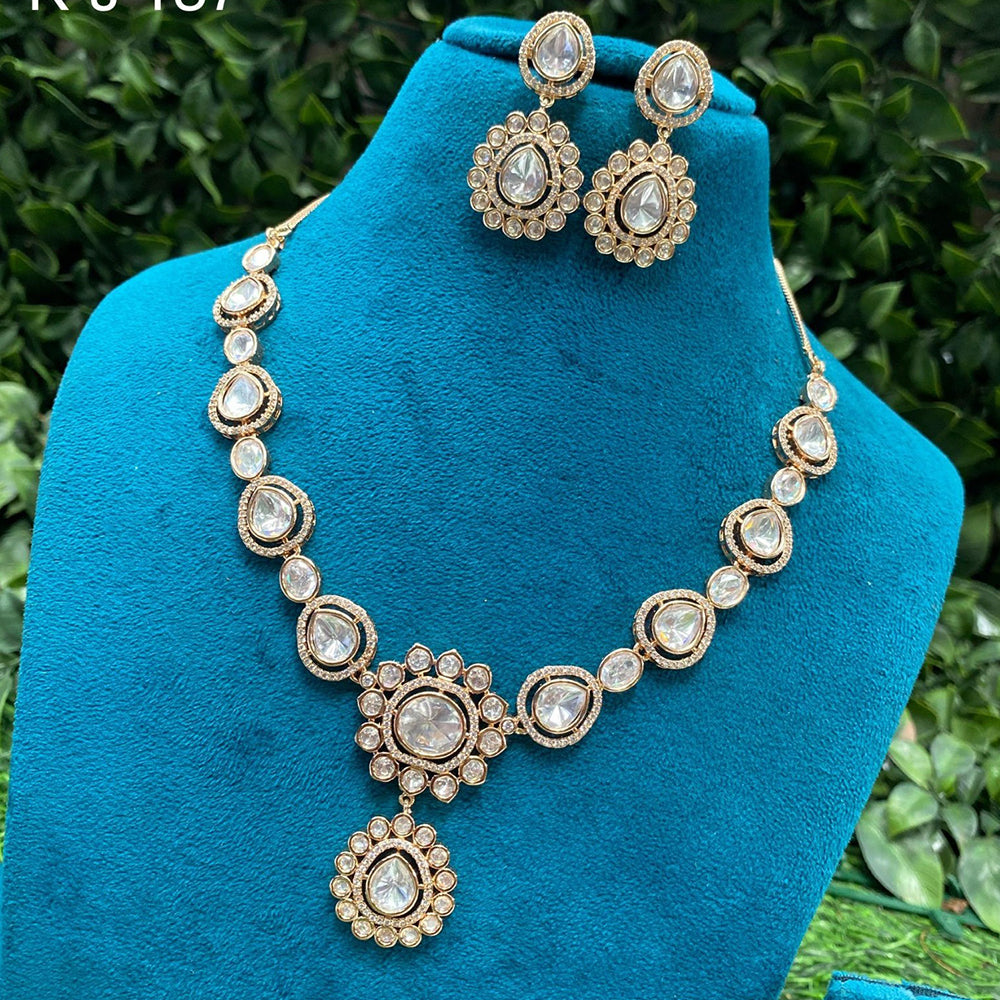 Royal Kundan Jewellery Nawabi Charm Polki Kundan Stone Necklace Set