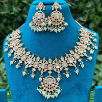 Royal Kundan Jewellery Nawabi Charm Polki Kundan Stone And Pearl Necklace Set