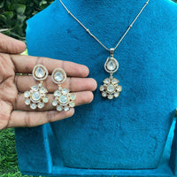 Royal Kundan Jewellery Classic Polki Kundan Stone Pendant Set