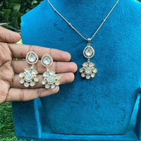 Royal Kundan Jewellery Classic Polki Kundan Stone Pendant Set