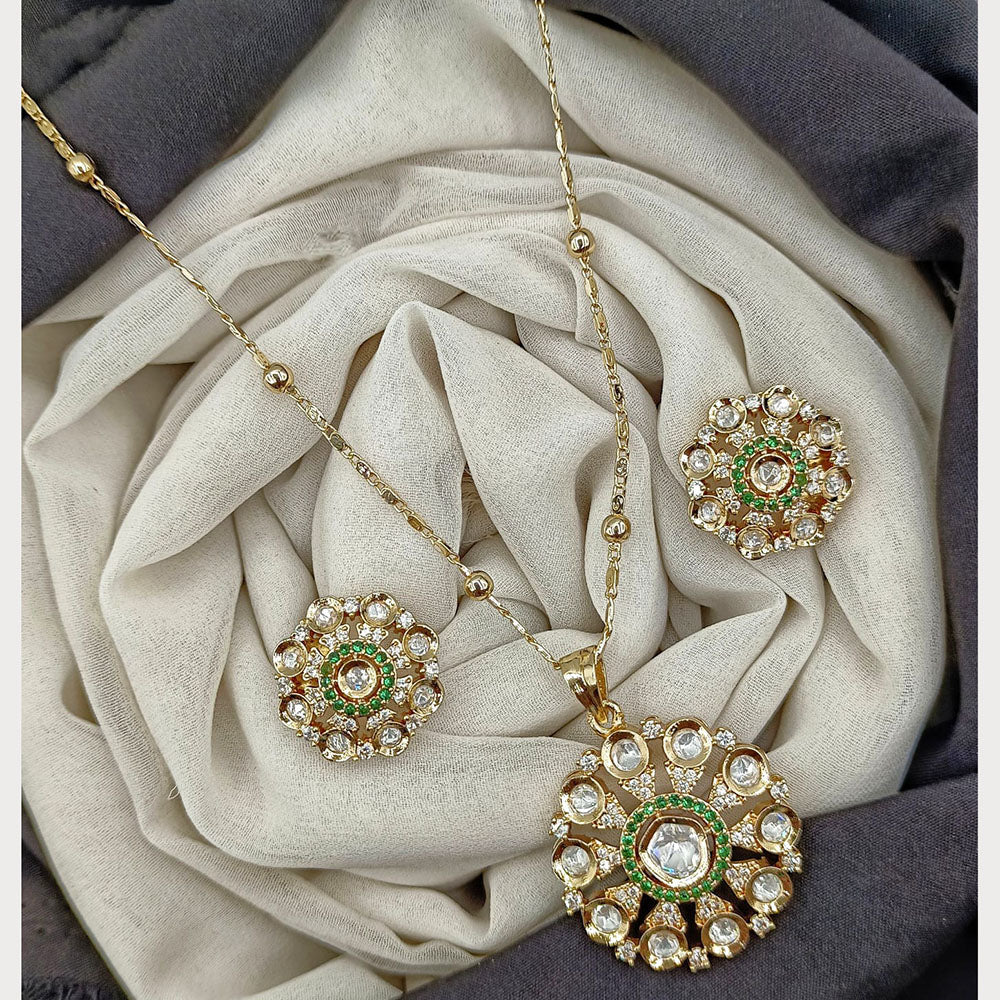 Royal Kundan Jewellery Classic Polki Kundan Stone Pendant Set