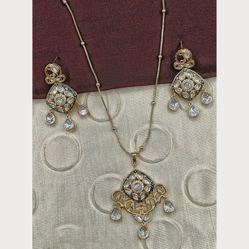 Royal Kundan Jewellery Classic Polki Kundan Stone Pendant Set