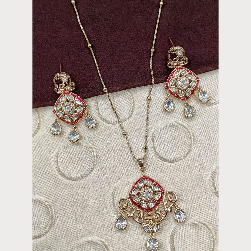Royal Kundan Jewellery Classic Polki Kundan Stone Pendant Set