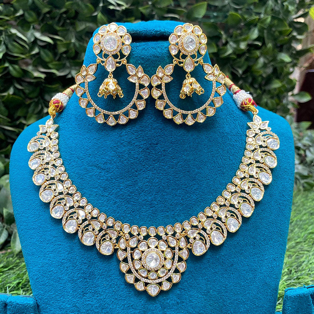 Royal Kundan Jewellery Polki Kundan Stone Necklace Set 