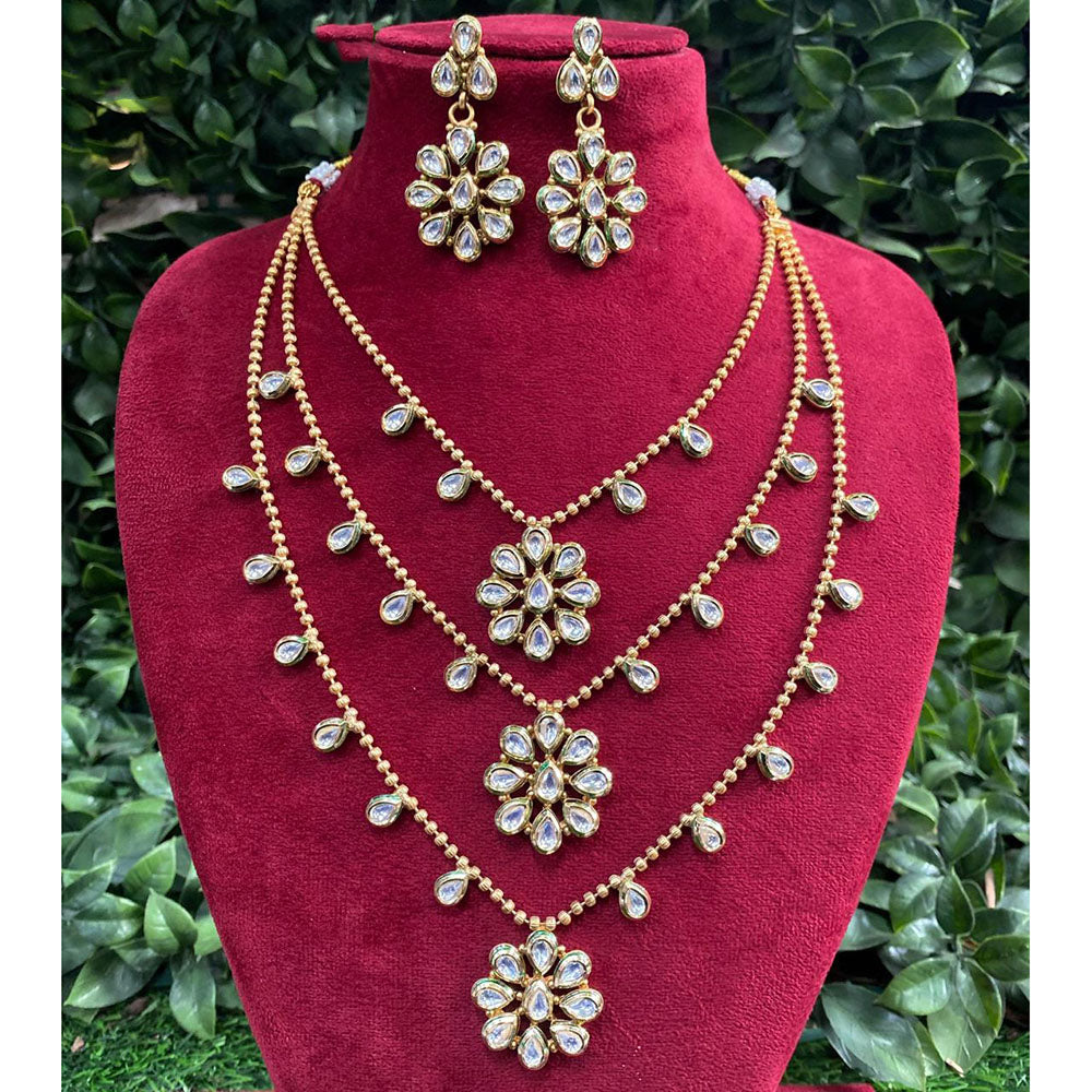 Royal Kundan Jewellery Polki Kundan Stone Necklace Set