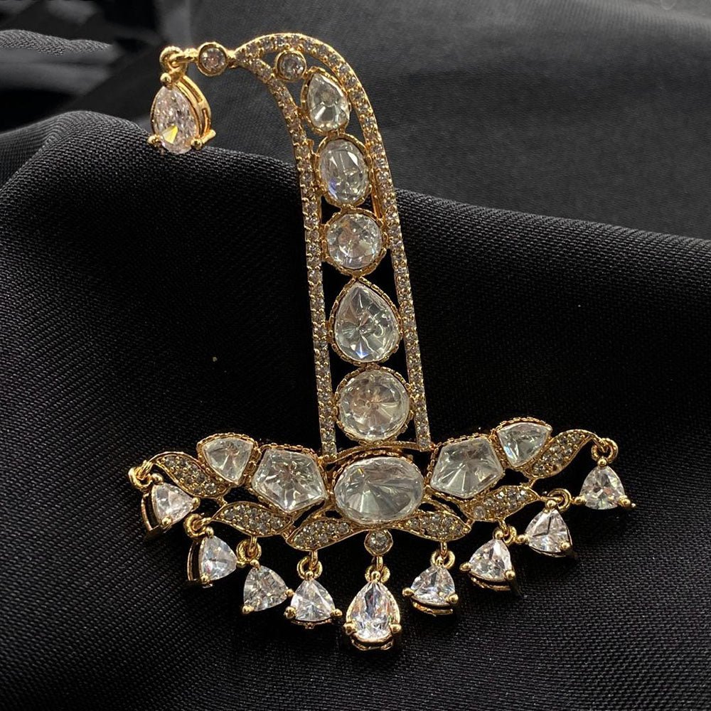 Royal Kundan Jewellery Maharaja Style Polki Kundan Stone Brooch