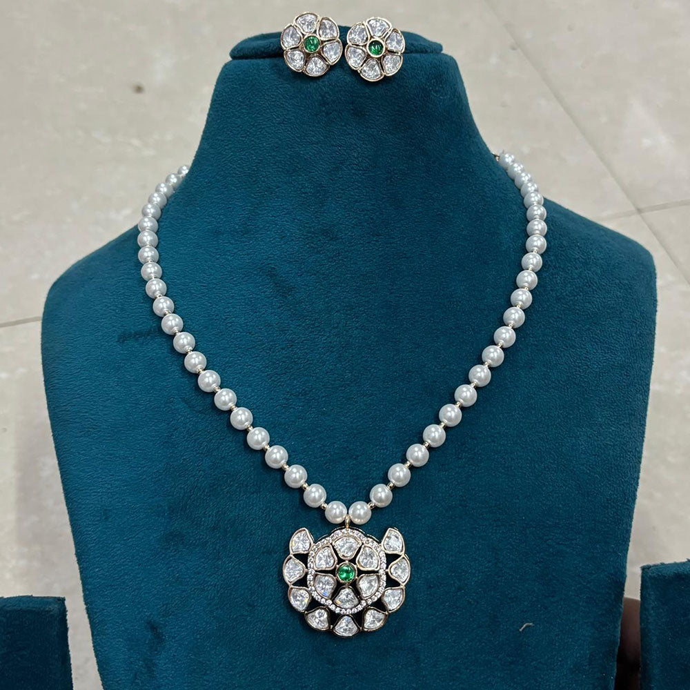 Royal Kundan Jewellery Elegant Polki Kundan Stone And Beads Necklace Set