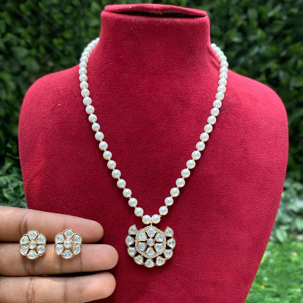 Royal Kundan Jewellery Elegant Polki Kundan Stone And Beads Necklace Set