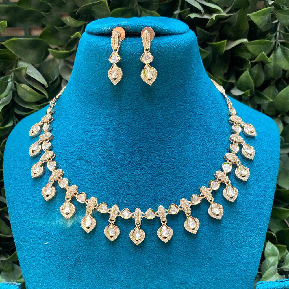 Royal Kundan Jewellery Designer Polki Kundan Stone Necklace Set