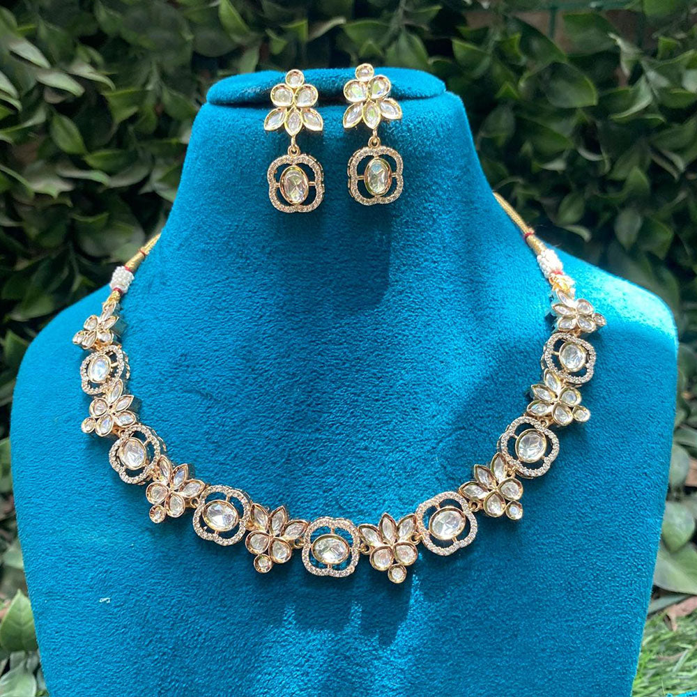 Royal Kundan Jewellery Designer Polki Kundan Stone Necklace Set