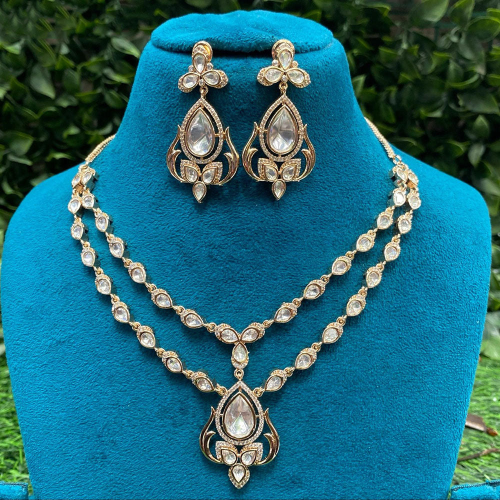 Royal Kundan Jewellery Designer Polki Kundan Stone Necklace Set