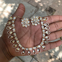 Royal Kundan Jewellery Designer Polki Kundan Stone Necklace Set