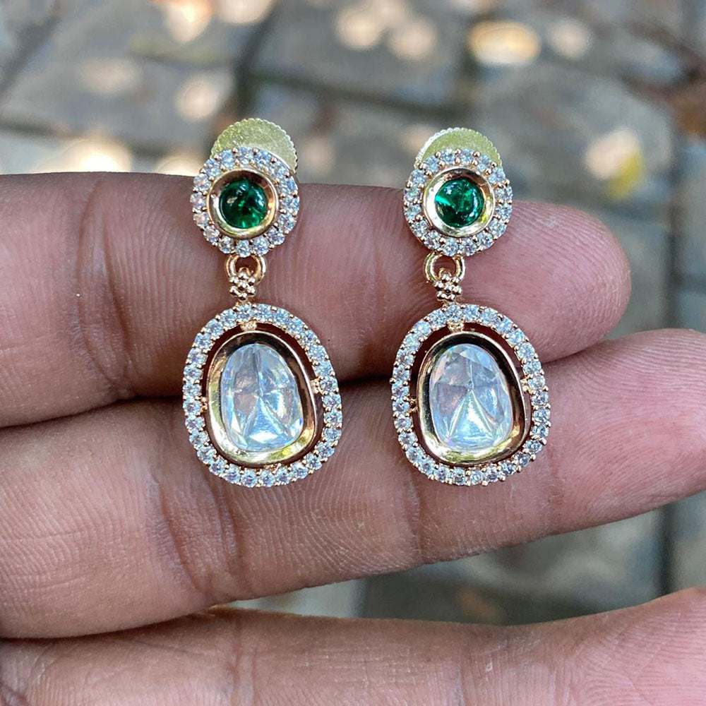 Royal Kundan Jewellery Royal Look Polki Kundan Stone Dangler Earrings