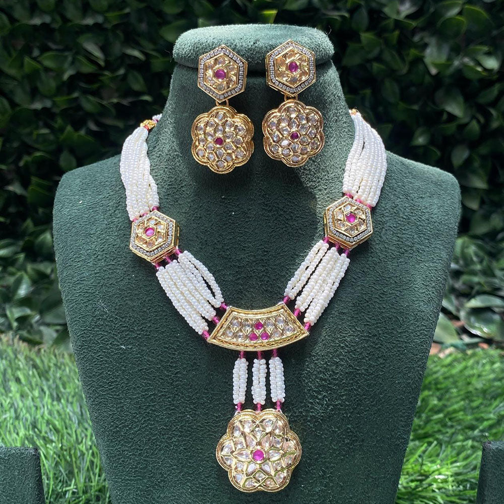 Royal Kundan Jewellery Heritage Polki Kundan And Pearl Necklace Set