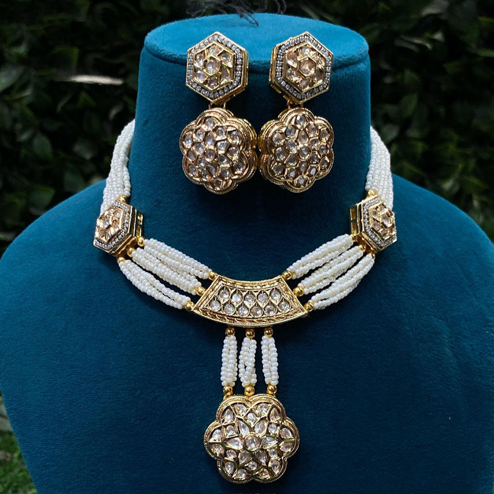 Royal Kundan Jewellery Heritage Polki Kundan And Pearl Necklace Set