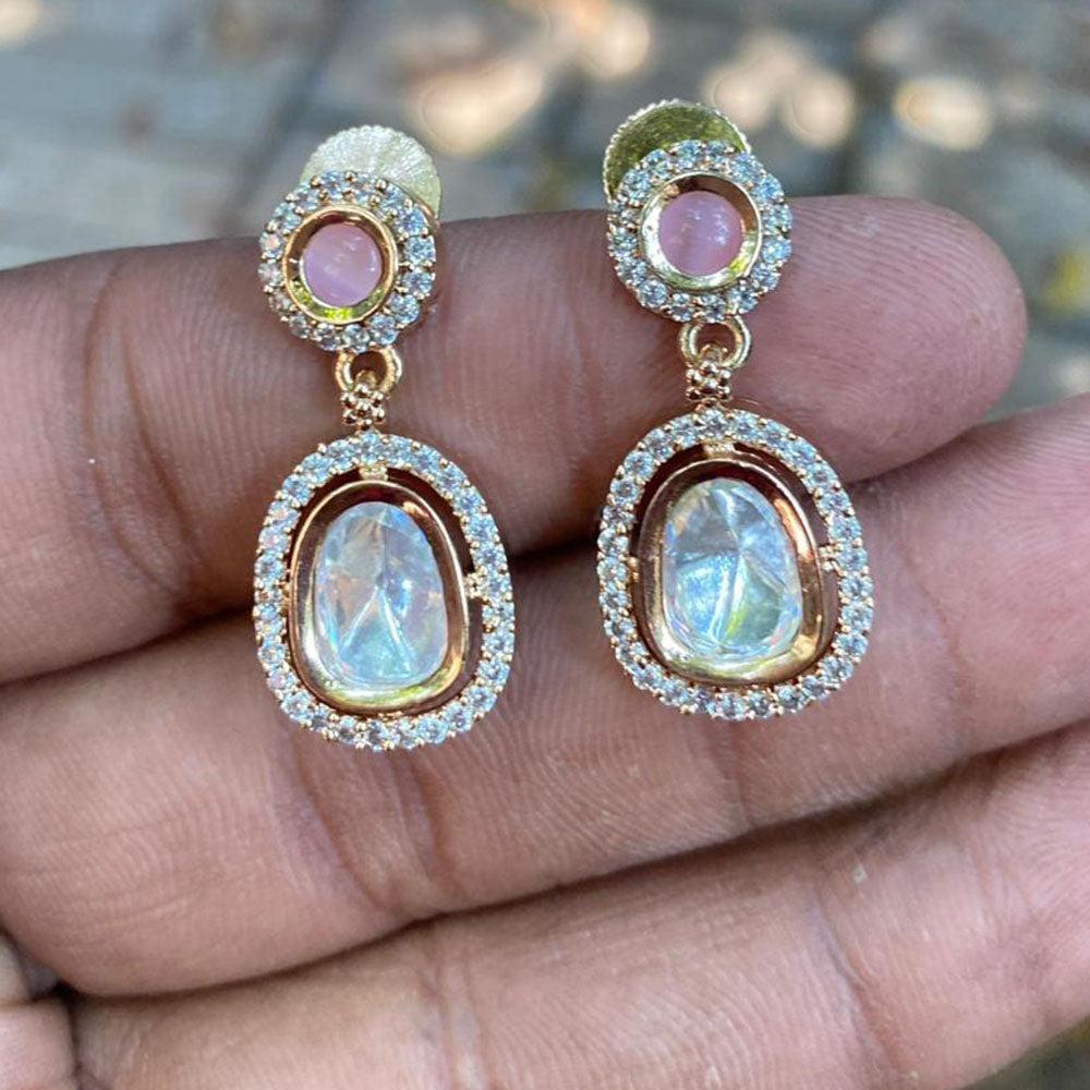 Royal Kundan Jewellery Royal Look Polki Kundan Stone Dangler Earrings