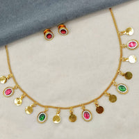 Royal Kundan Jewellery Stylish Pota Stone Necklace Set