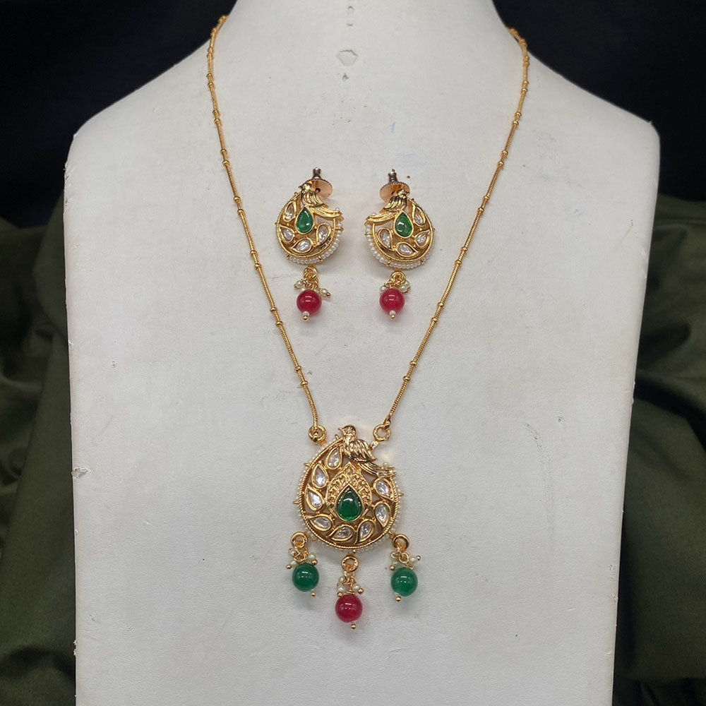 Royal Kundan Jewellery Trendy Polki Kundan Stone And Beads Necklace Set