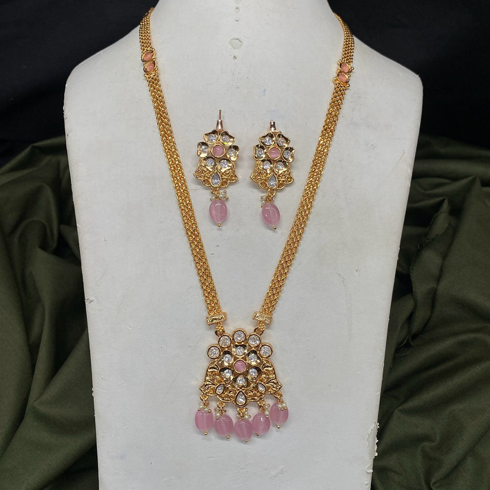 Royal Kundan Jewellery Trendy Polki Kundan Stone And Beads Necklace Set