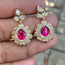 Royal Kundan Jewellery Designer Polki Kundan Stone Dangler Earrings