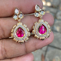 Royal Kundan Jewellery Designer Polki Kundan Stone Dangler Earrings