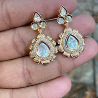 Royal Kundan Jewellery Designer Polki Kundan Stone Dangler Earrings