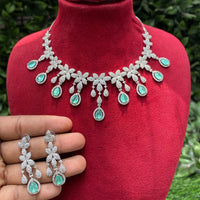 Royal Kundan Jewellery Glamorous American Diamond Necklace Set
