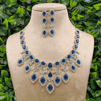 Royal Kundan Jewellery Glamorous American Diamond Necklace Set