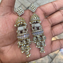 Royal Kundan Jewellery Elephant Motif Austrian Stone Jhumki Earrings