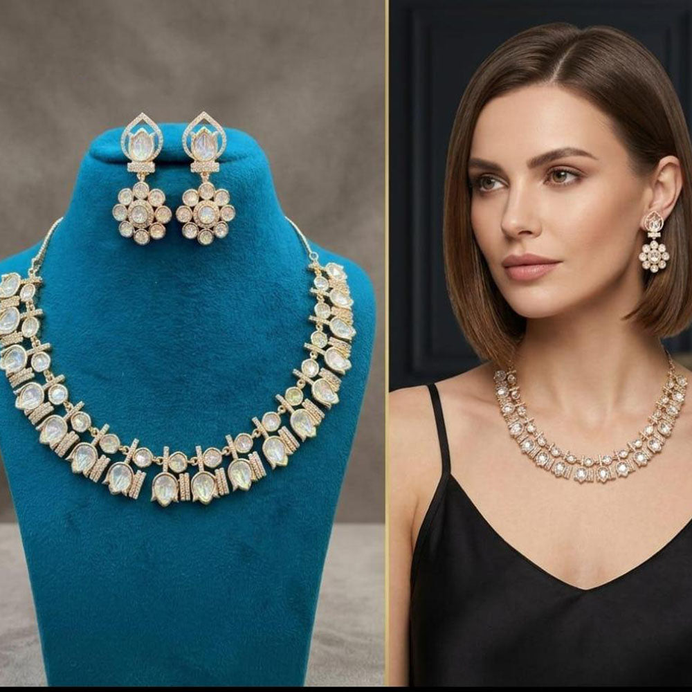 Royal Kundan Jewellery Grand Polki Kundan Stone Necklace Set