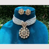 Royal Kundan Jewellery Designer Polki Kundan Pearl Choker Necklace Set