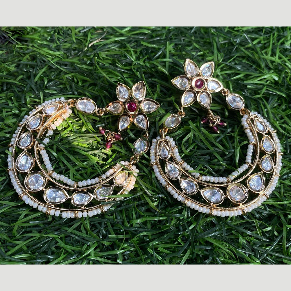 Royal Kundan Jewellery Royal Look Polki Kundan Stone And Pearl Dangler Earrings