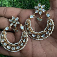 Royal Kundan Jewellery Royal Look Polki Kundan Stone And Pearl Dangler Earrings