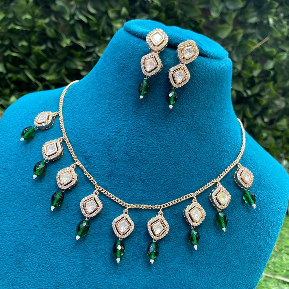 Royal Kundan Jewellery Polki Kundan Stone  And Beads Necklace Set