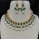 Royal Kundan Jewellery Pota Stone And Polki Kundan Stone Necklace Set