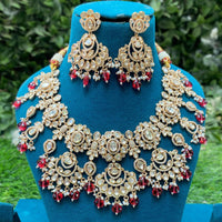 Royal Kundan Jewellery Polki Kundan Stone Pearl And Beads Designer Necklace Set