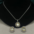 Royal Kundan Jewellery 2 Tone Kundan Stone And Pearl Chain Pendant Set for Women