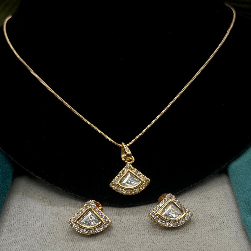 Royal Kundan Jewellery Elegant Polki Kundan Chain Pendant Set for Women