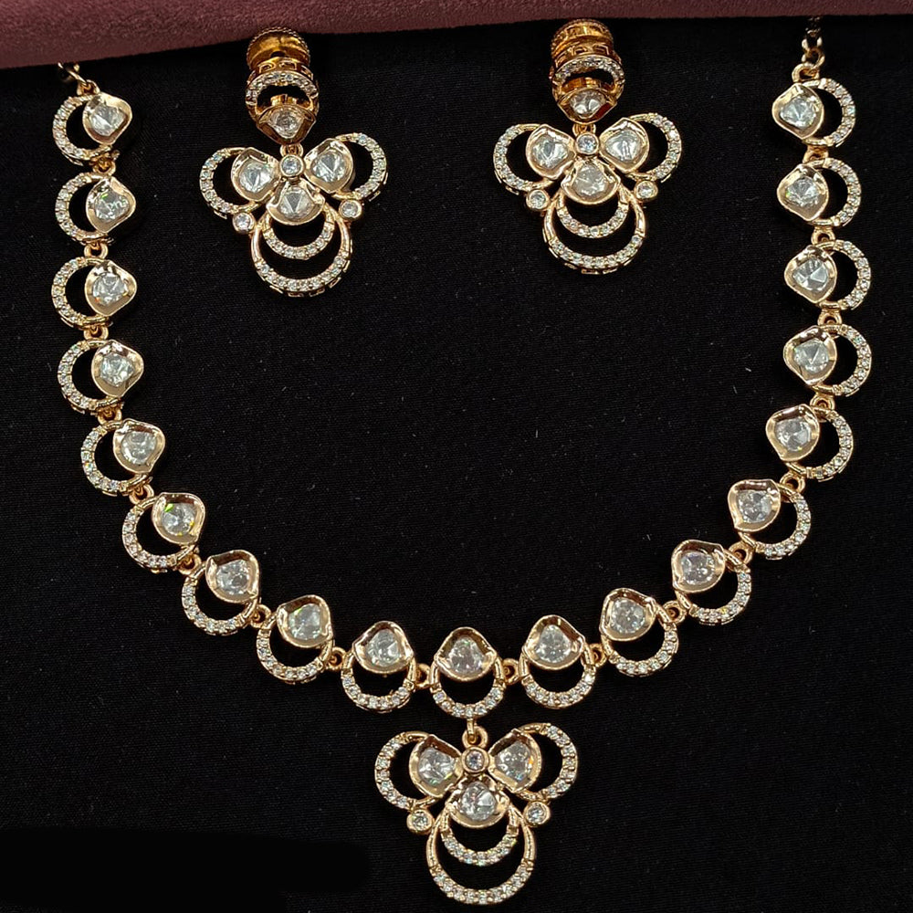 Royal Kundan Jewellery Designer Polki Kundan Stone Necklace Set