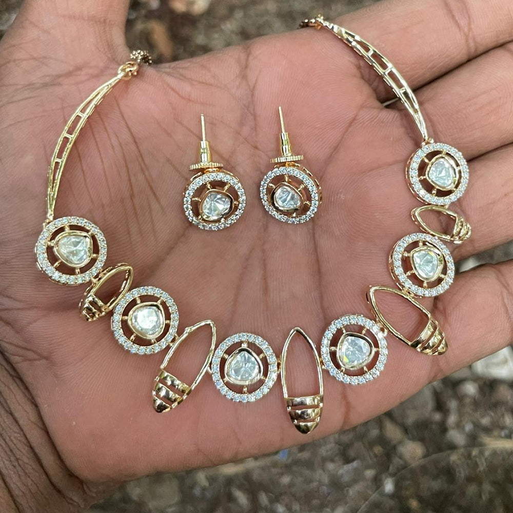 Royal Kundan Jewellery Designer Polki Kundan Stone Necklace Set