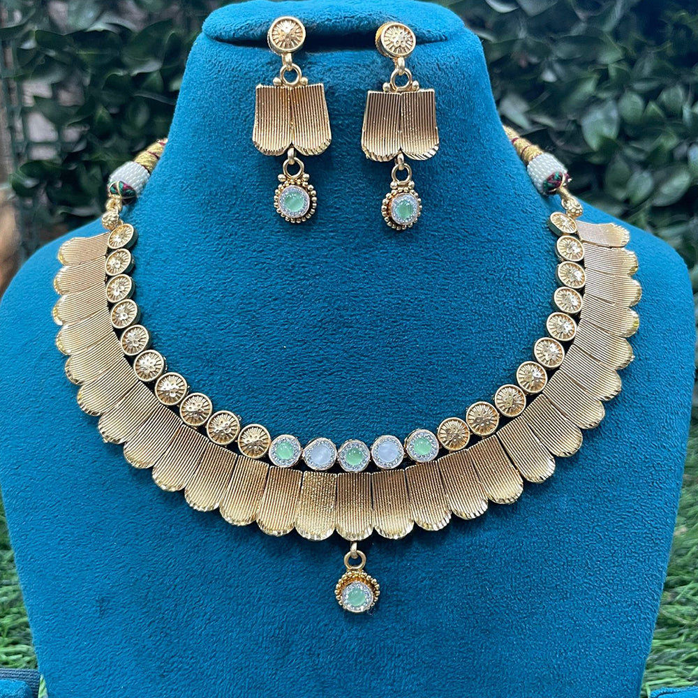 Royal Kundan Jewellery Grand Pota Stone Necklace Set