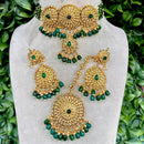 Royal Kundan Jewellery Gold Plated Crystal Stone And Beads Choker Necklace Set