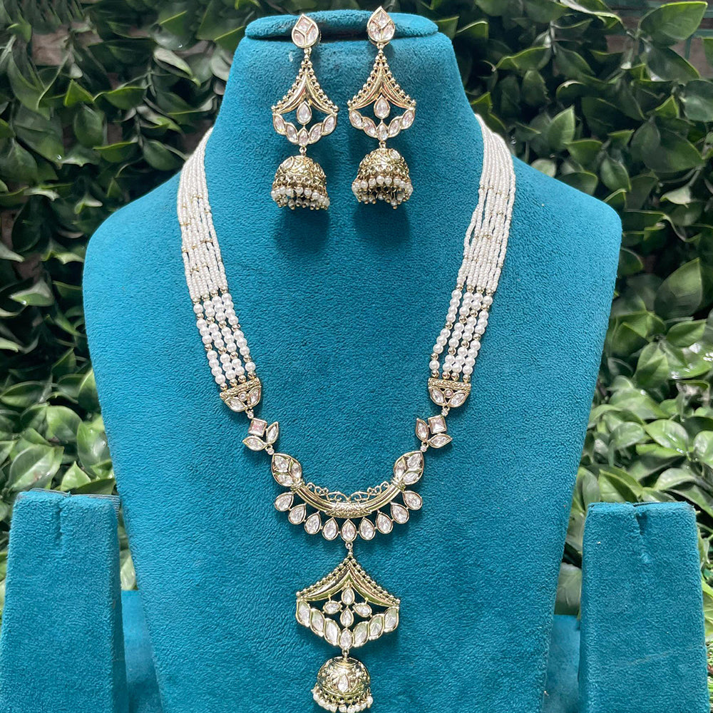 Royal Kundan Jewellery Designer Polki Kundan Stone And Pearl Necklace Set