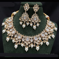 Royal Kundan Jewellery Grand Polki Kundan Stone Pearl And Beads Neckalce Set